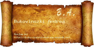 Bukovinszki Andrea névjegykártya