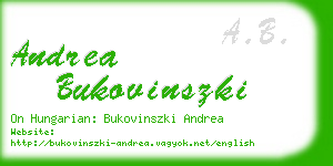 andrea bukovinszki business card
